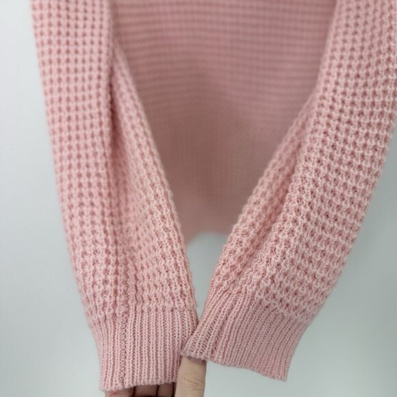 DKNY Girl’s Flip Sequin Spell Out Pink Knit V-Neck Sweater Size XL Preppy - Picture 7 of 13